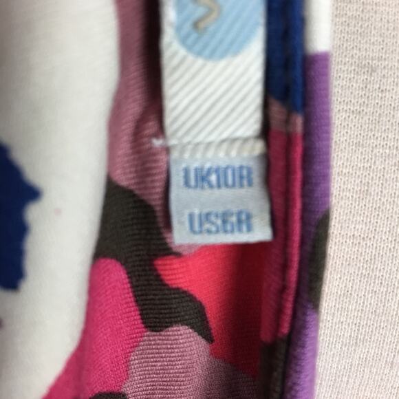 Boden Purple Blue Pink  Floral Knit Short Sleeve Dress size 6 - Picture 9 of 9